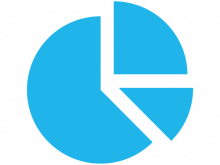 pie chart blue graphic 
